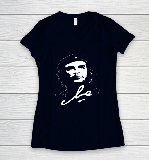 Che Guevara Shirt Rebel Signature Guerrilla Icon Revolution Women's V-Neck T-Shirt 2