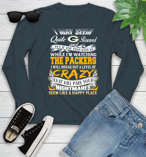 Green Bay Packers NFL Football Don't Mess With Me While I'm Watching My Team Youth Long Sleeve 9