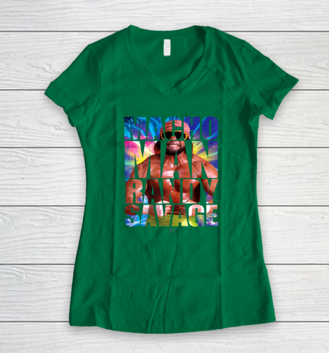 Randy Macho Man Savage WWE Disco Splash Women's V-Neck T-Shirt 10