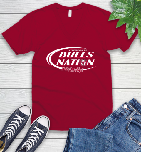 NBA A True Friend Of The Chicago Bulls Dilly Dilly Basketball Sports V-Neck T-Shirt 7
