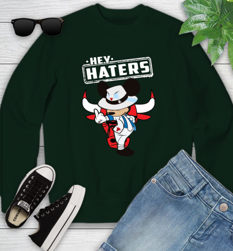 NBA Hey Haters Mickey Basketball Sports Chicago Bulls Youth Sweatshirt 9
