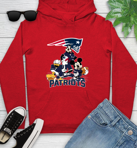 NFL New England Patriots Mickey Mouse Donald Duck Goofy Football Shirt Youth Hoodie 12
