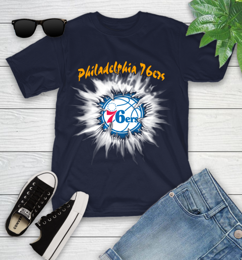 Philadelphia 76ers NBA Basketball Rip Sports Youth T-Shirt 2