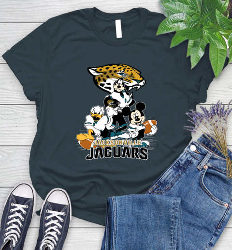 NFL Jacksonville Jaguars Mickey Mouse Donald Duck Goofy Football Shirt Women's T-Shirt 11