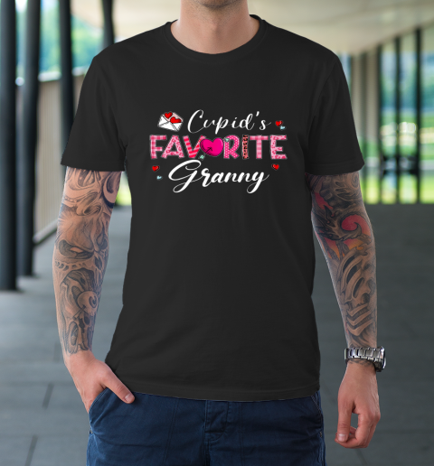 Cupid's Favorite Granny Leopard Plaid Funny Valentine Day T-Shirt