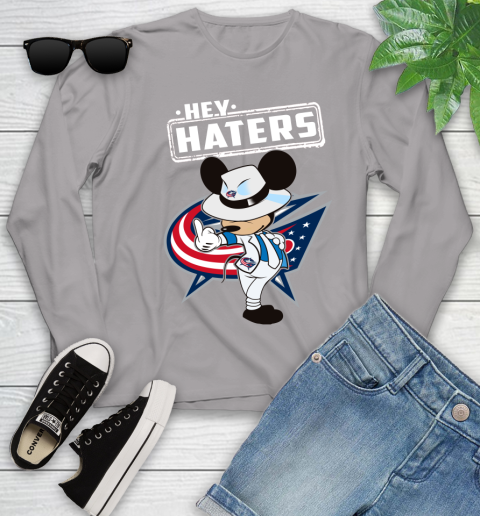 NHL Hey Haters Mickey Hockey Sports Columbus Blue Jackets Youth Long Sleeve 5