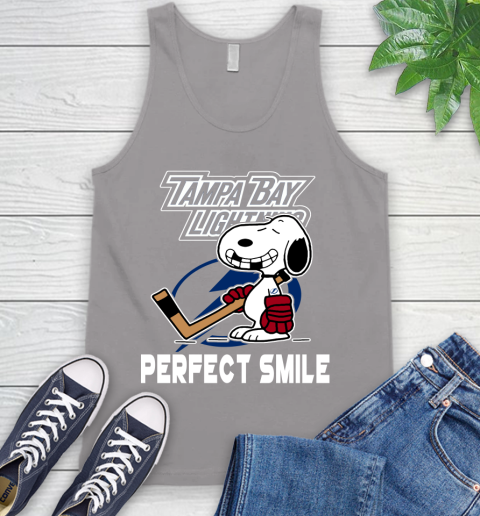 NHL Tampa Bay Lightning Snoopy Perfect Smile The Peanuts Movie Hockey T Shirt Tank Top 3