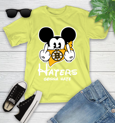 NHL Boston Bruins Haters Gonna Hate Mickey Mouse Disney Hockey T Shirt Youth T-Shirt 10