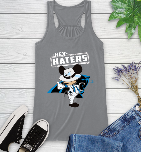 NFL Hey Haters Mickey Football Sports Carolina Panthers Racerback Tank 4