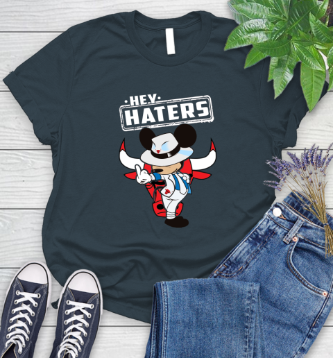 NBA Hey Haters Mickey Basketball Sports Chicago Bulls Women's T-Shirt 11