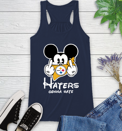 NFL Pittsburgh Steelers Haters Gonna Hate Mickey Mouse Disney Football T Shirt_000 Racerback Tank 9