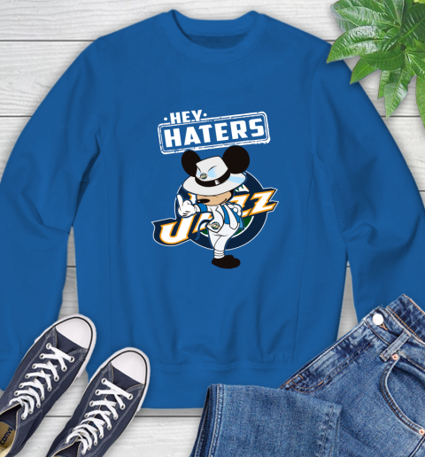 NBA Hey Haters Mickey Basketball Sports Utah Jazz Sweatshirt 9