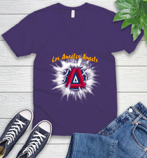 Los Angeles Angels MLB Baseball Adoring Fan Rip Sports V-Neck T-Shirt 9