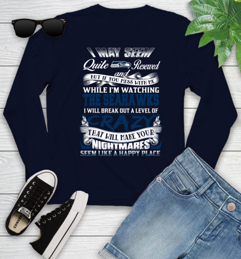 Seattle Seahawks NFL Football Don't Mess With Me While I'm Watching My Team Youth Long Sleeve 2