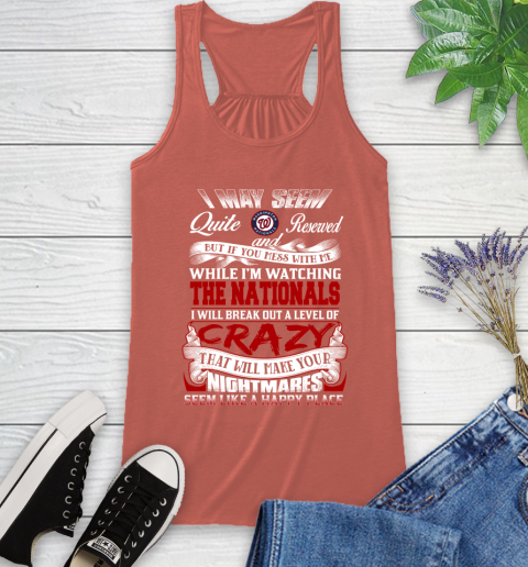 Washington Nationals MLB Baseball Don't Mess With Me While I'm Watching My Team Racerback Tank 3