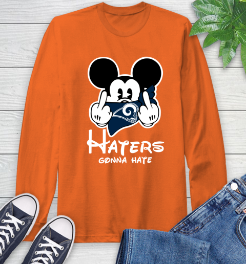 NFL Los Angeles Rams Haters Gonna Hate Mickey Mouse Disney Football T Shirt Long Sleeve T-Shirt 4