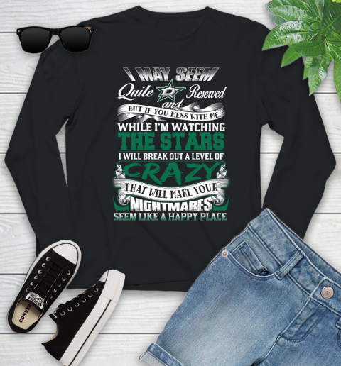 Dallas Stars NHL Hockey Don't Mess With Me While I'm Watching My Team Youth Long Sleeve