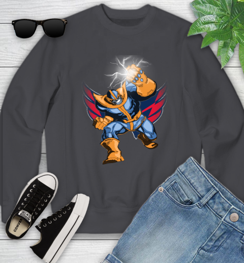 Washington Capitals NHL Hockey Thanos Avengers Infinity War Marvel Youth Sweatshirt 5