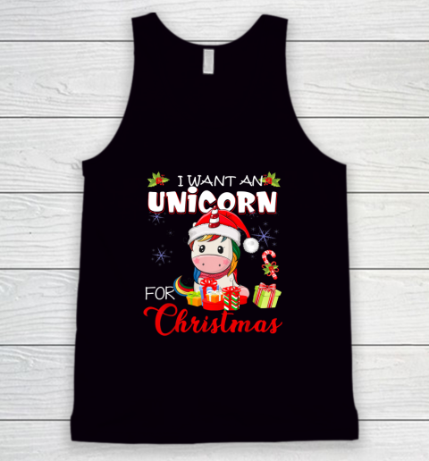 Christmas Vacation Shirt I Want A Unicorn For Christmas Vacation For Unicorn Lover Tank Top