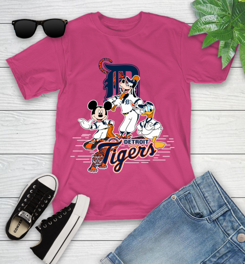 MLB Detroit Tigers Mickey Mouse Donald Duck Goofy Baseball T Shirt Youth T-Shirt 11