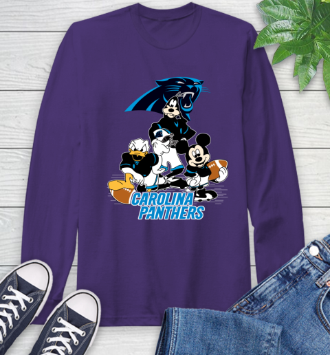 NFL Carolina Panthers Mickey Mouse Donald Duck Goofy Football Shirt Long Sleeve T-Shirt 5