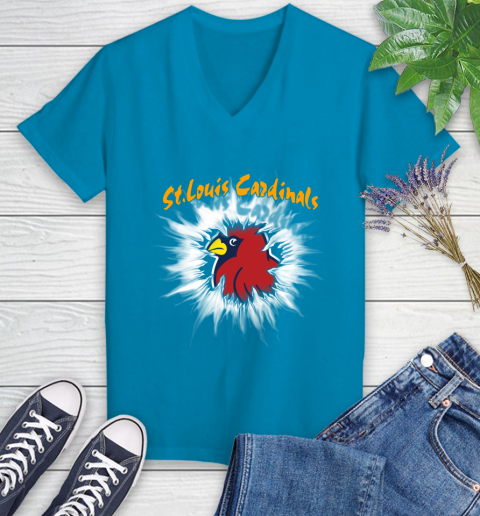 St.Louis Cardinals MLB Baseball Adoring Fan Rip Sports Women's V-Neck T-Shirt 7