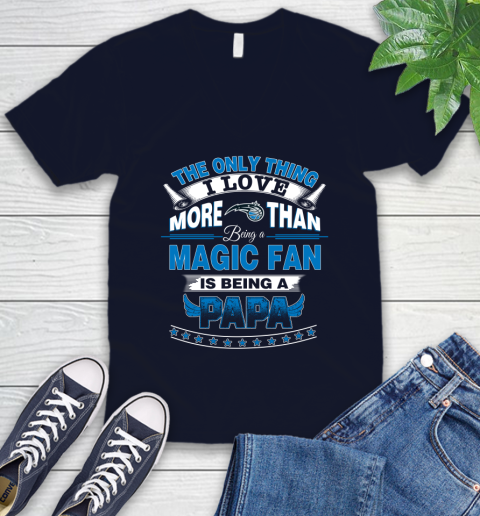 NBA The Only Thing I Love More Than Being A Orlando Magic Fan Is Being A Papa Basketball V-Neck T-Shirt 2