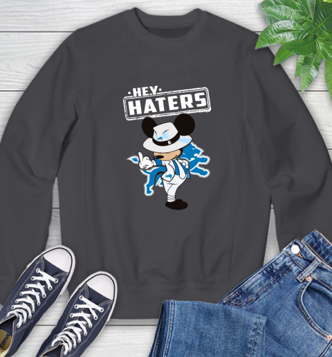 NFL Hey Haters Mickey Football Sports Detroit Lions Sweatshirt 6