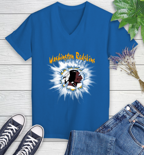 Washington Redskins NFL Football Adoring Fan Rip Sports Women's V-Neck T-Shirt 10