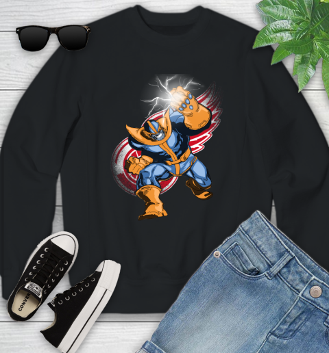 Detroit Red Wings NHL Hockey Thanos Avengers Infinity War Marvel Youth Sweatshirt