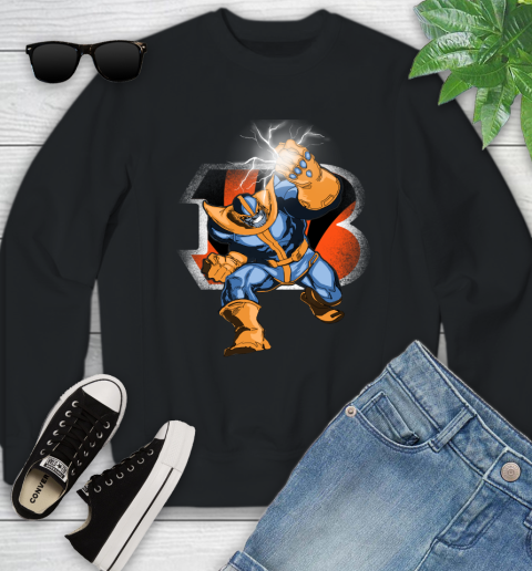 Cincinnati Bengals NFL Football Thanos Avengers Infinity War Marvel Youth Sweatshirt
