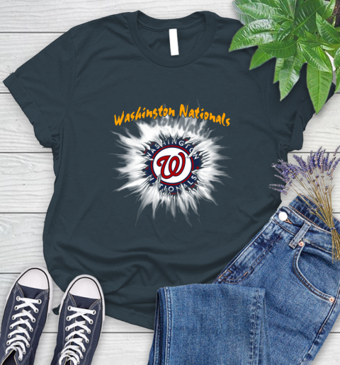 Washington Nationals MLB Baseball Adoring Fan Rip Sports Women's T-Shirt 11