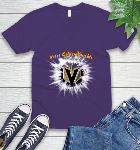 Vegas Golden Knights NHL Hockey Adoring Fan Rip Sports V-Neck T-Shirt 9