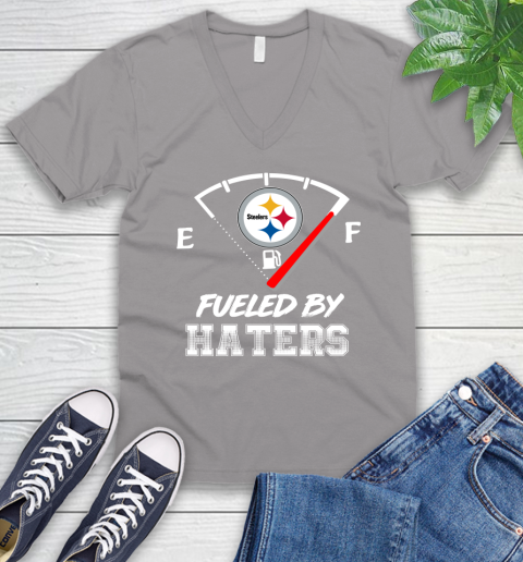 Pittsburgh Steelers NFL Football Fueled By Haters Sports V-Neck T-Shirt 3