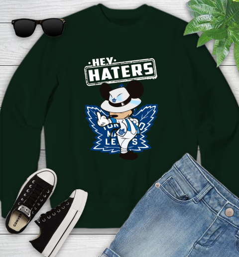 NHL Hey Haters Mickey Hockey Sports Toronto Maple Leafs Youth Sweatshirt 9