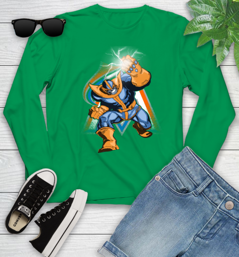 Miami Marlins MLB Baseball Thanos Avengers Infinity War Marvel Youth Long Sleeve 7