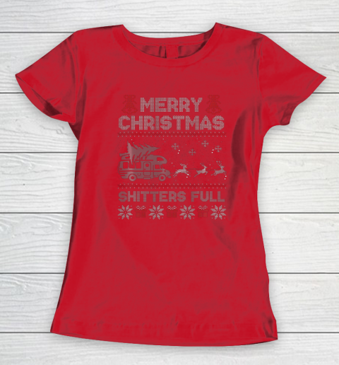 Merry Christmas Shitter Sweater Was Full Funny Xmas Pajama Women's T-Shirt 7