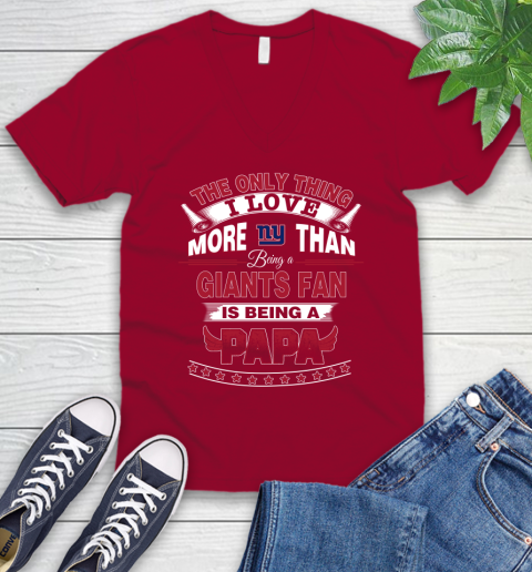 NFL The Only Thing I Love More Than Being A New York Giants Fan Is Being A Papa Football V-Neck T-Shirt 7
