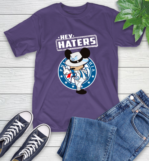 NBA Hey Haters Mickey Basketball Sports Philadelphia 76ers T-Shirt 5