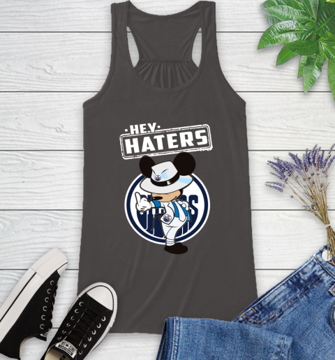 NHL Hey Haters Mickey Hockey Sports Edmonton Oilers Racerback Tank 11