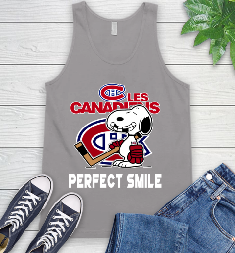 NHL Montreal Canadiens Snoopy Perfect Smile The Peanuts Movie Hockey T Shirt Tank Top 3