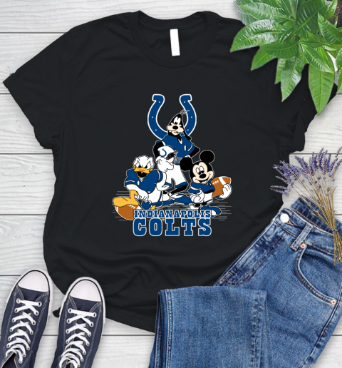 NFL Indianapolis Colts Mickey Mouse Donald Duck Goofy Football Shirt Women's T-Shirt