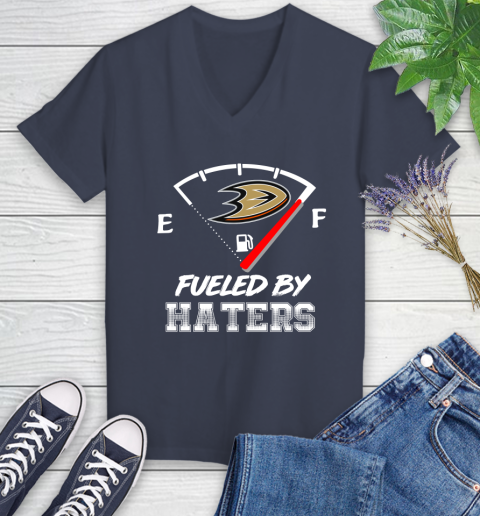 Anaheim Ducks NHL Hockey Fueled By Haters Sports Women's V-Neck T-Shirt 12