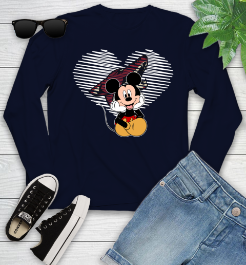 NHL Arizona Coyotes The Heart Mickey Mouse Disney Hockey Youth Long Sleeve 2