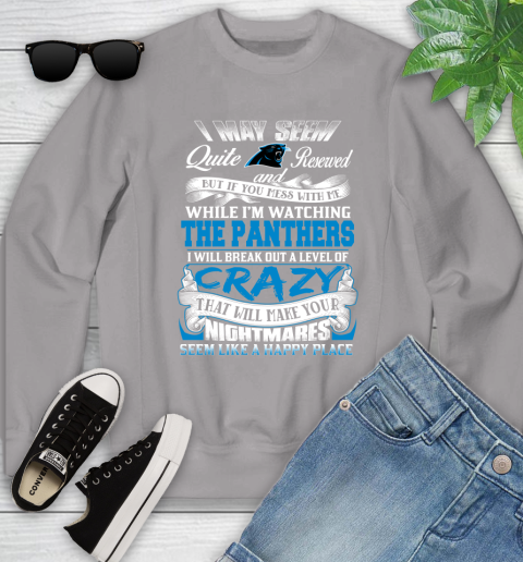 Carolina Panthers NFL Football Don't Mess With Me While I'm Watching My Team Youth Sweatshirt 3