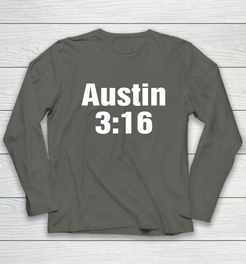 Austin 3 16 Shirt Stone Cold Steve Austin WWE (Print on font and back) Long Sleeve T-Shirt 5