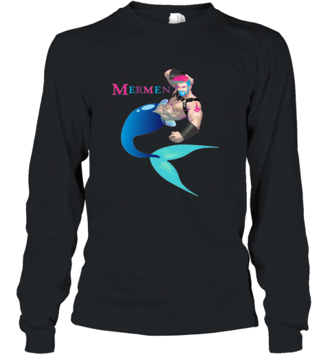 Merman Gay Cruise T Shirts for Men Beaches Boats and Bros Long Sleeve