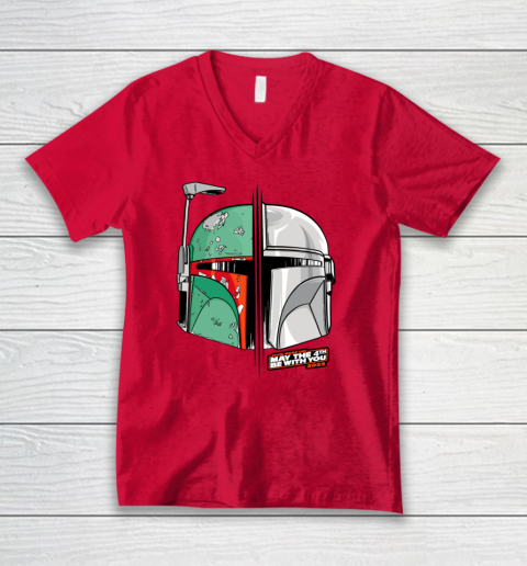 Star Wars Mando and Boba Fett May the 4th Be With You V-Neck T-Shirt 5
