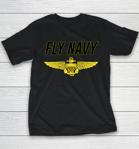 Fly Navy Shirt Pilot Wings Youth T-Shirt 9