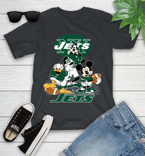 NFL New York Jets Mickey Mouse Donald Duck Goofy Football Shirt Youth T-Shirt